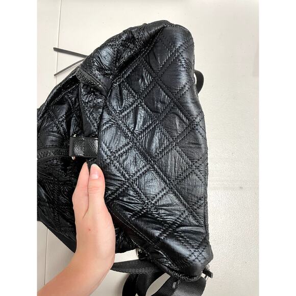 SONDRA ROBERTS SQUARED Black Quilted Purse Backpacks 12.5"x13.5" - Picture 9 of 12